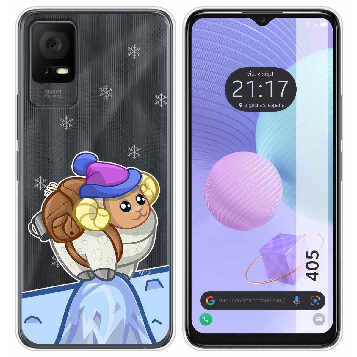 Funda Silicona Transparente para TCL 405 diseño Cabra Dibujos