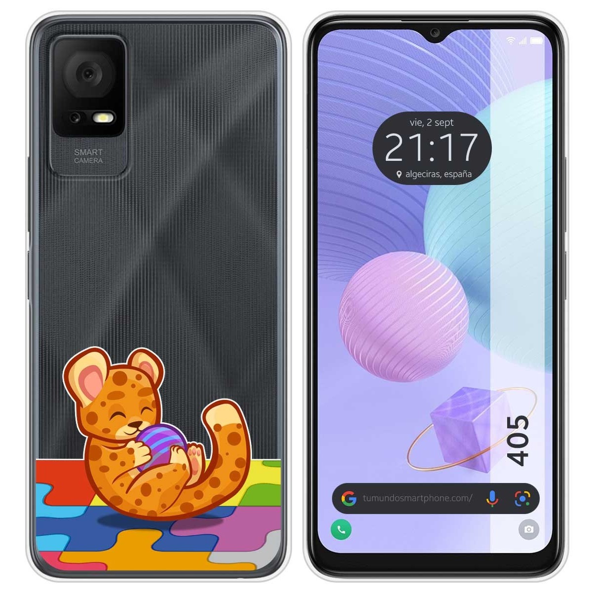 Funda Silicona Transparente para TCL 405 diseño Leopardo Dibujos