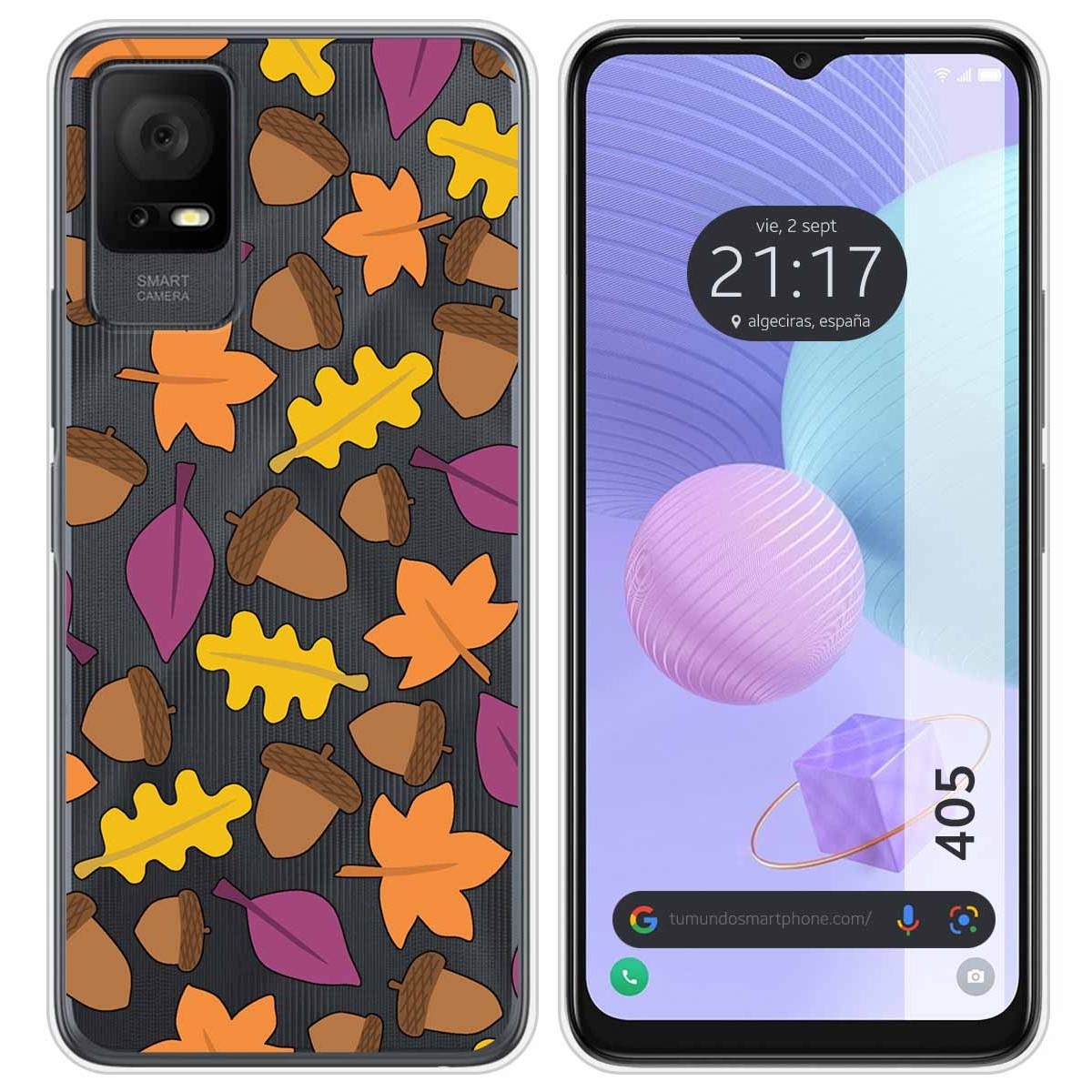 Funda Silicona Transparente para TCL 405 diseño Otoño Dibujos