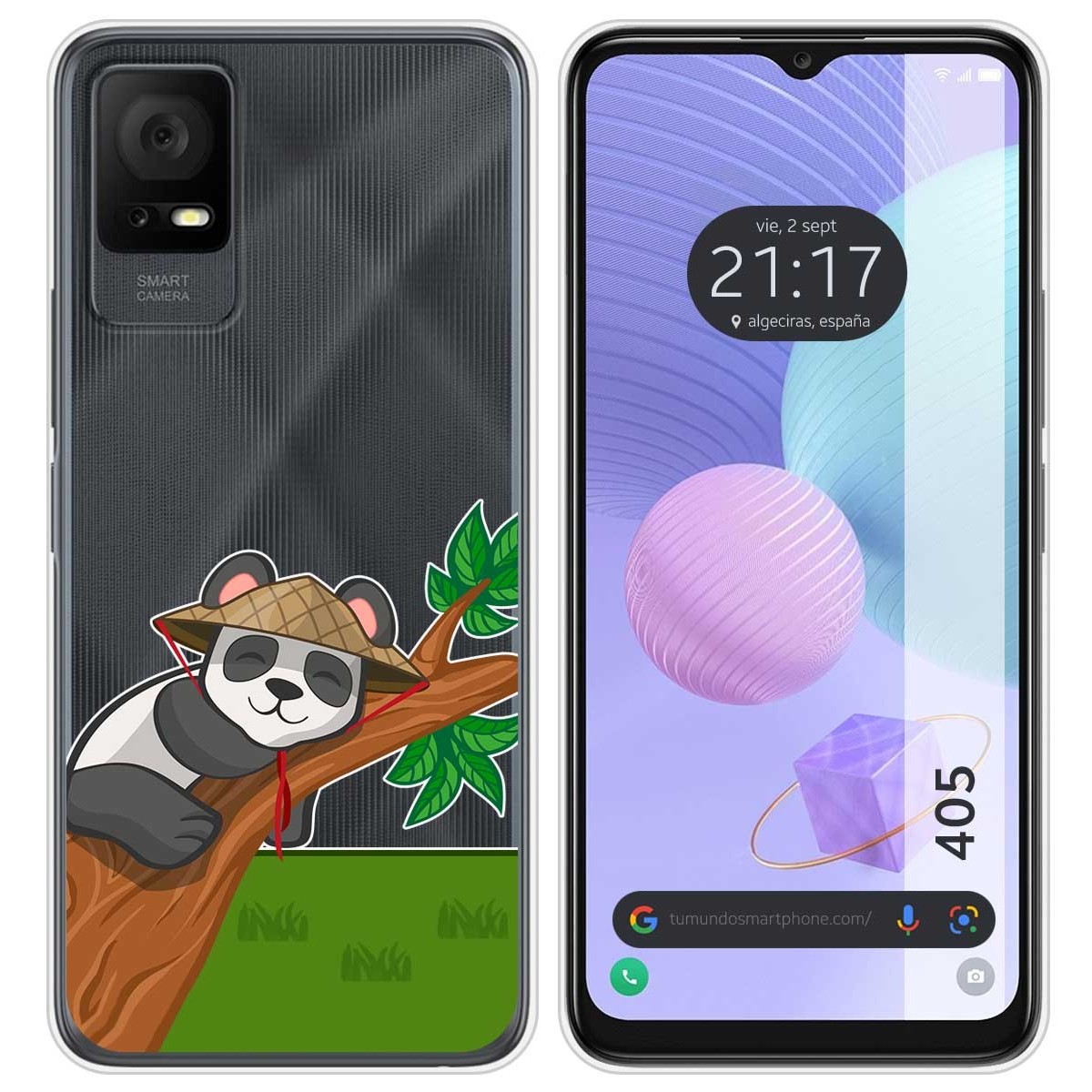 Funda Silicona Transparente para TCL 405 diseño Panda Dibujos