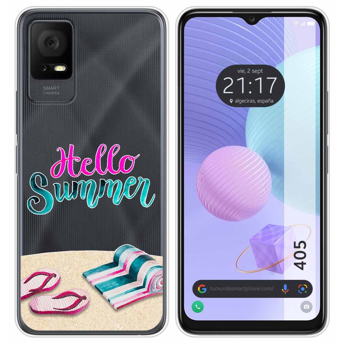 Funda Silicona Transparente para TCL 405 diseño Summer Dibujos