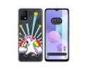 Funda Silicona Transparente para TCL 405 diseño Unicornio Dibujos