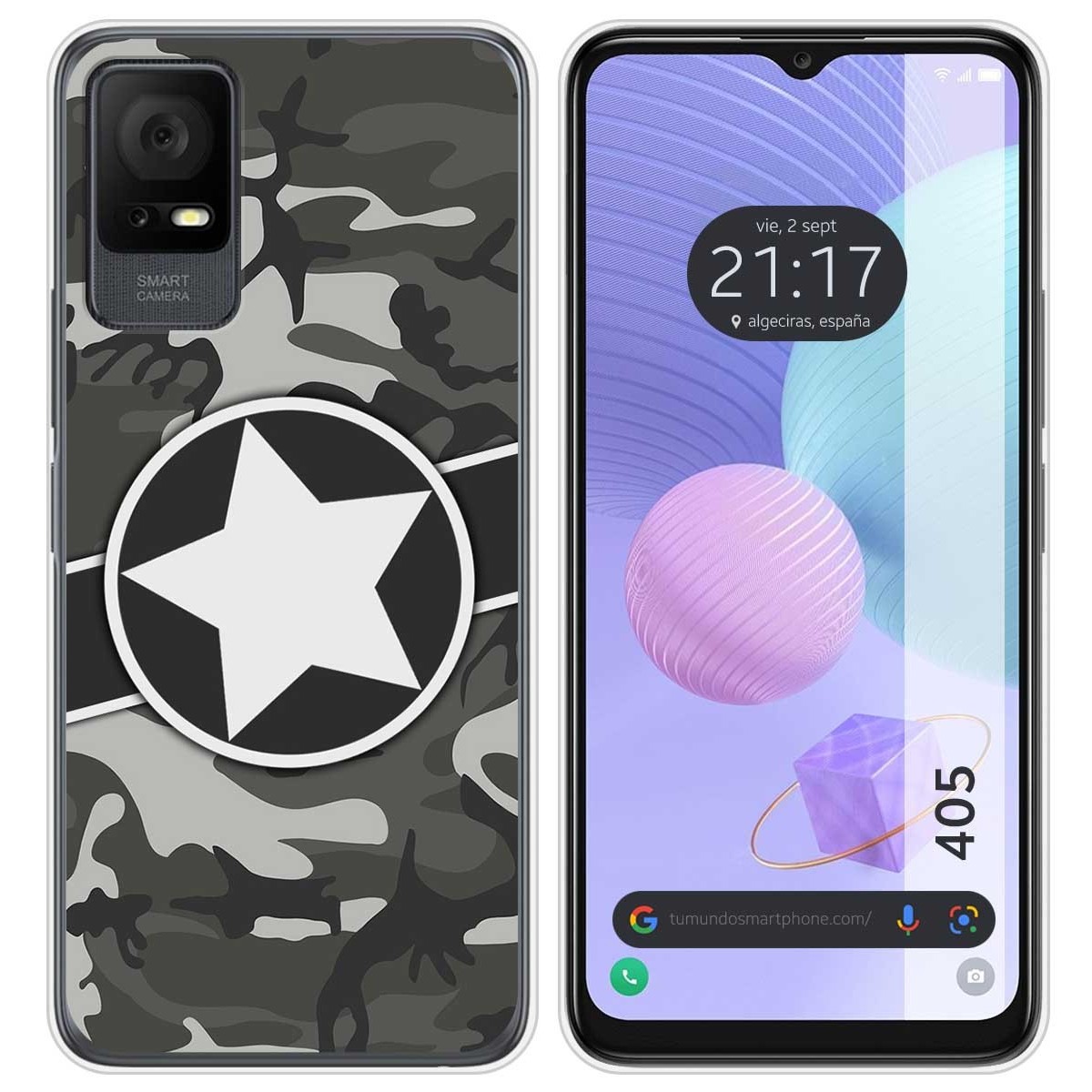 Funda Silicona para TCL 405 diseño Camuflaje 02 Dibujos