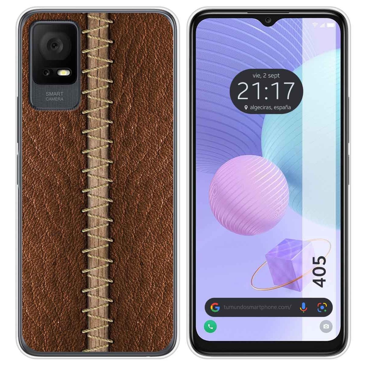 Funda Silicona para TCL 405 diseño Cuero 01 Dibujos