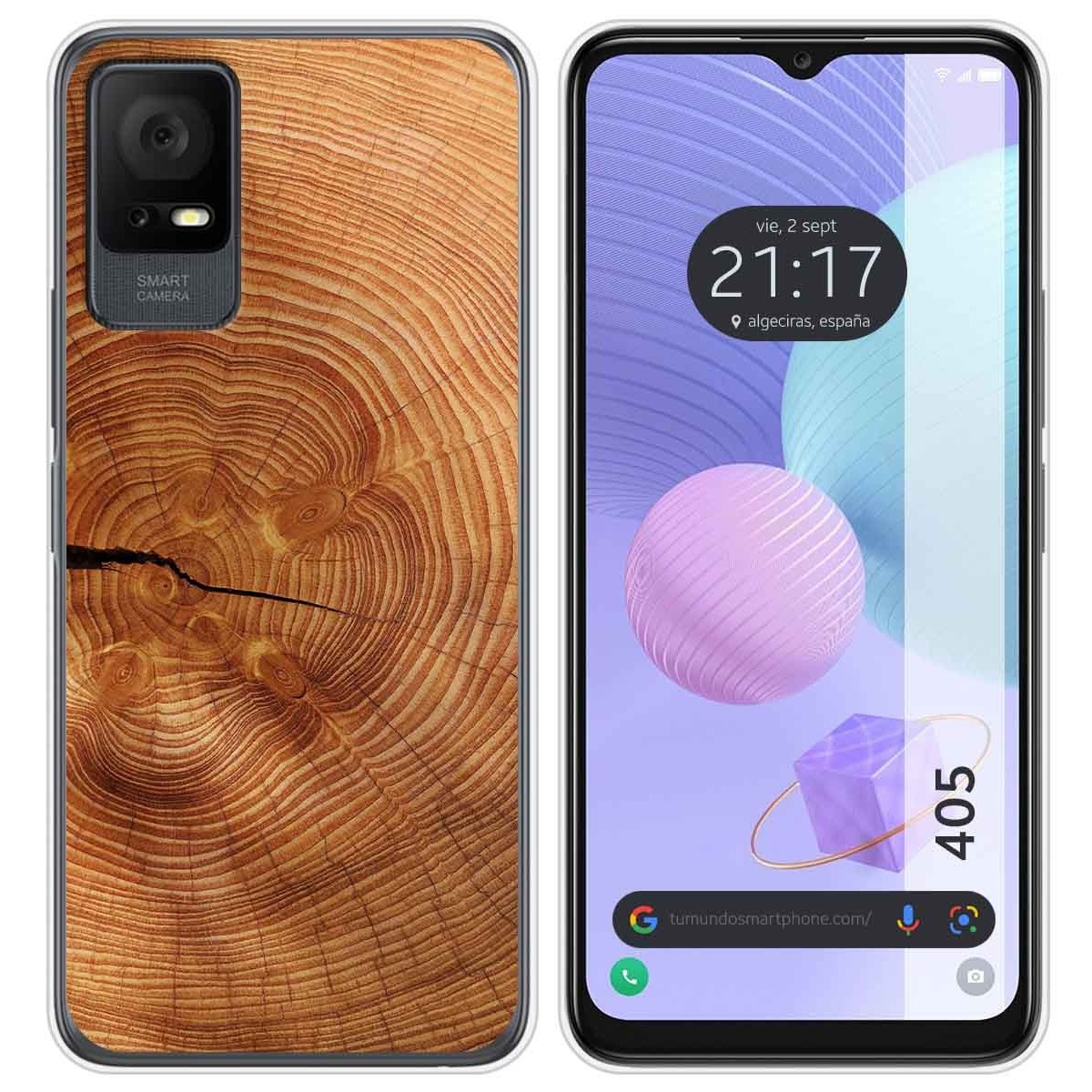 Funda Silicona para TCL 405 diseño Madera 04 Dibujos