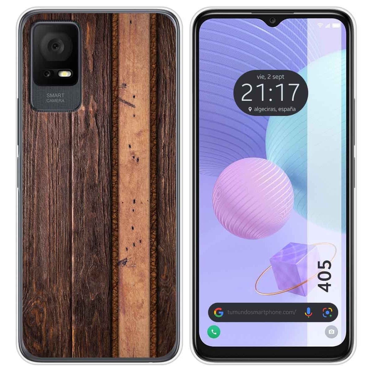 Funda Silicona para TCL 405 diseño Madera 05 Dibujos