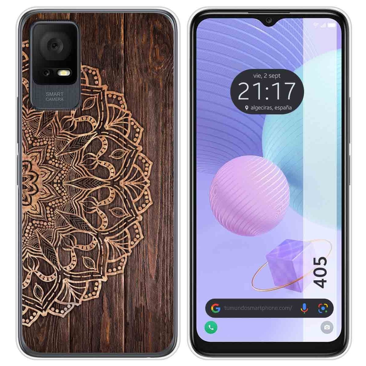 Funda Silicona para TCL 405 diseño Madera 06 Dibujos