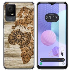 Funda Silicona para TCL 405 diseño Madera 07 Dibujos