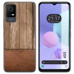 Funda Silicona para TCL 405 diseño Madera 09 Dibujos