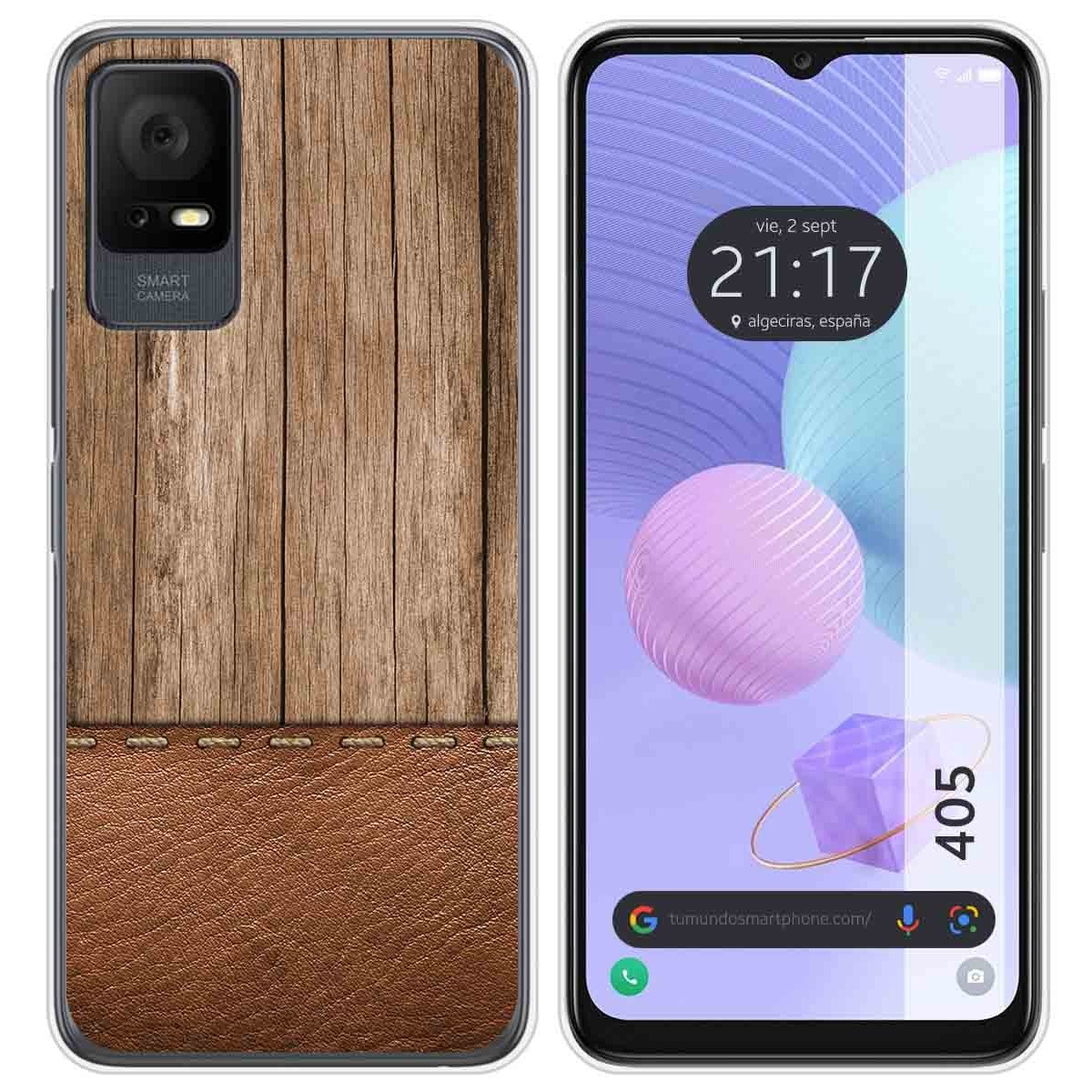 Funda Silicona para TCL 405 diseño Madera 09 Dibujos