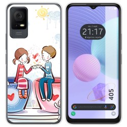 Funda Silicona para TCL 405 diseño Café Dibujos