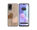 Funda Silicona para TCL 405 diseño Corazones Madera Dibujos