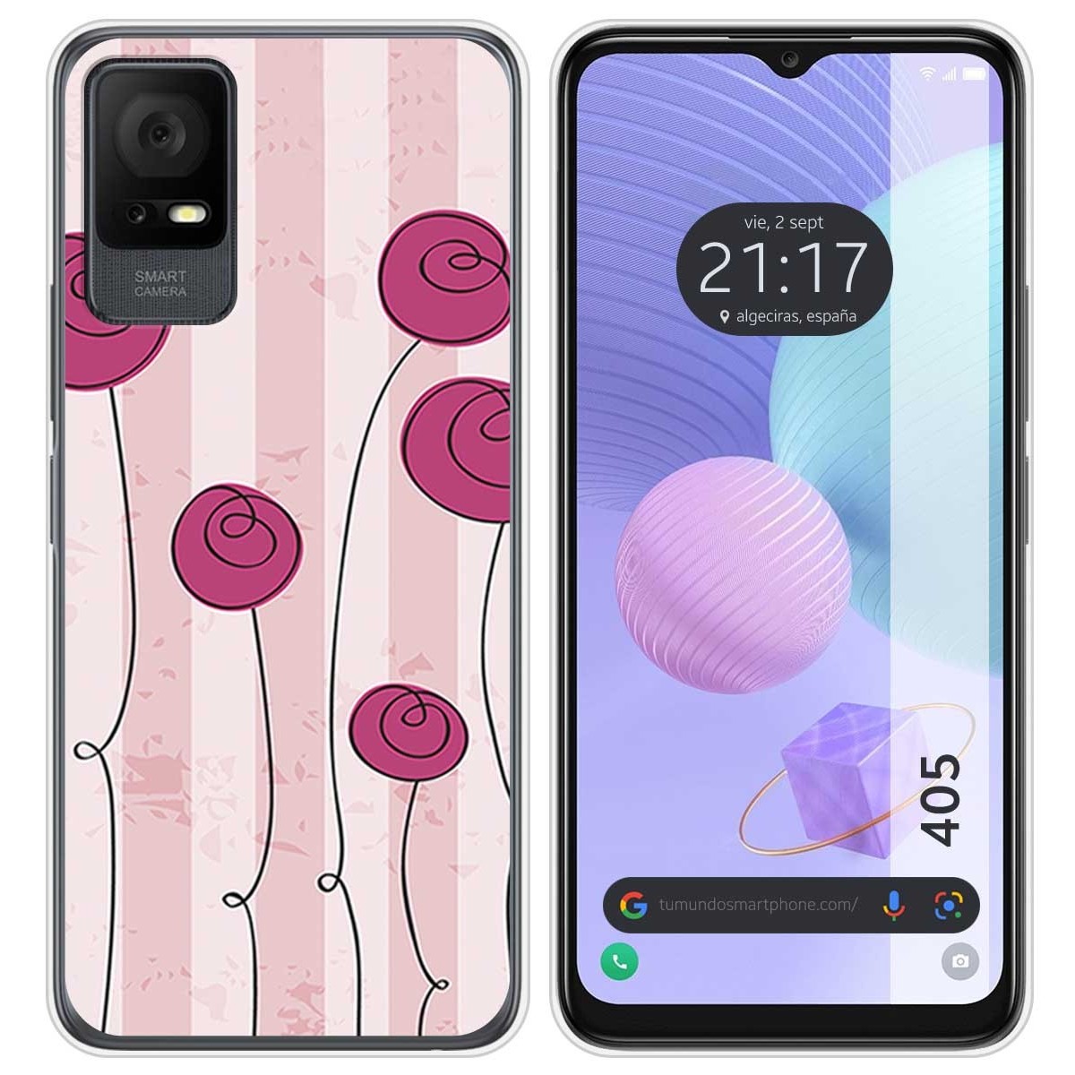 Funda Silicona para TCL 405 diseño Flores Vintage Dibujos
