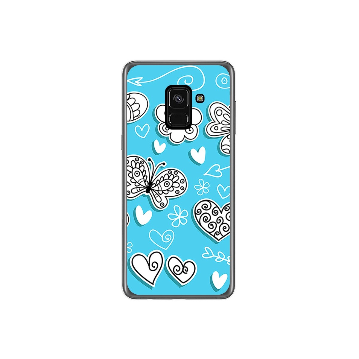 Funda Gel Tpu para Samsung Galaxy A8 (2018) Diseño Mariposas Dibujos