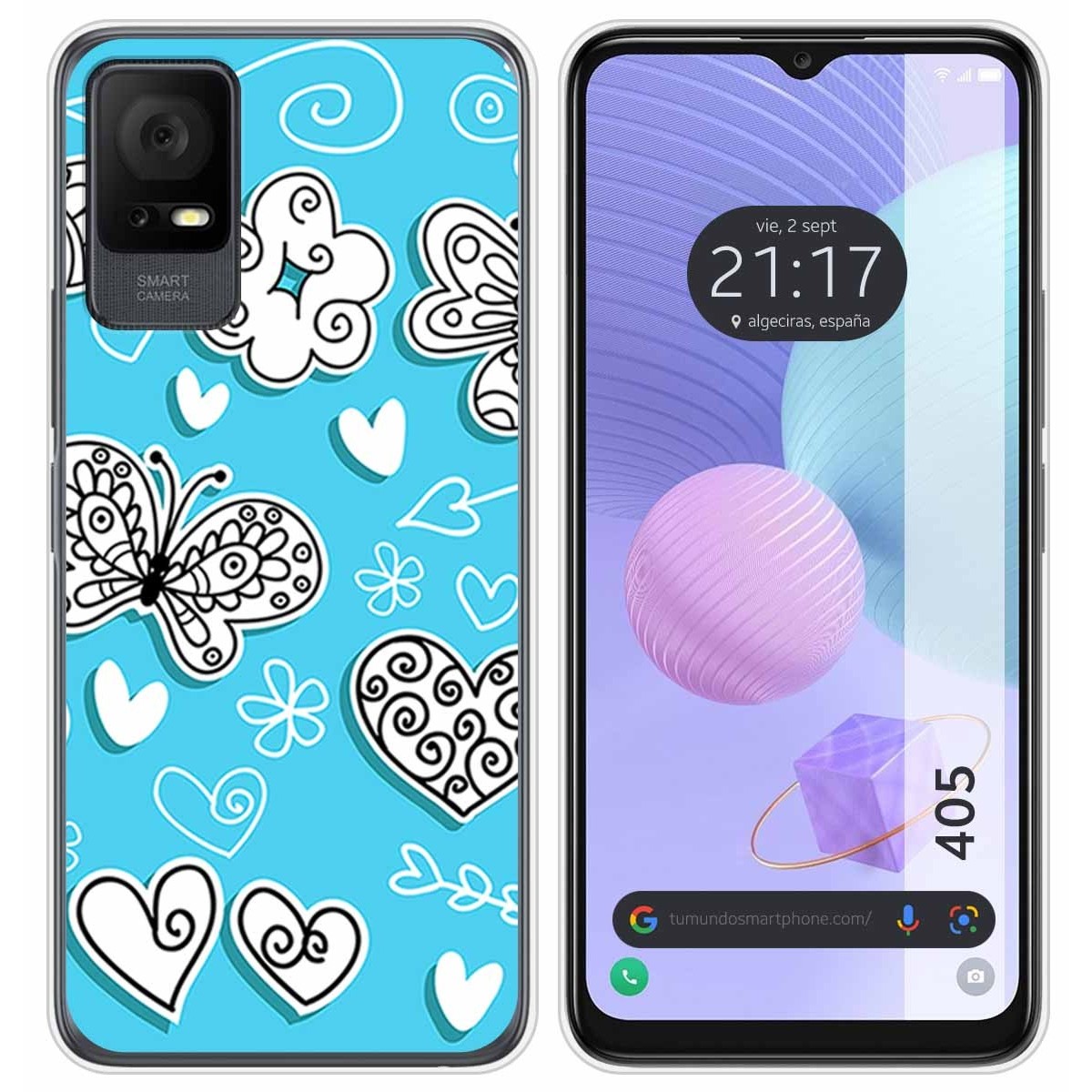 Funda Silicona para TCL 405 diseño Mariposas Dibujos