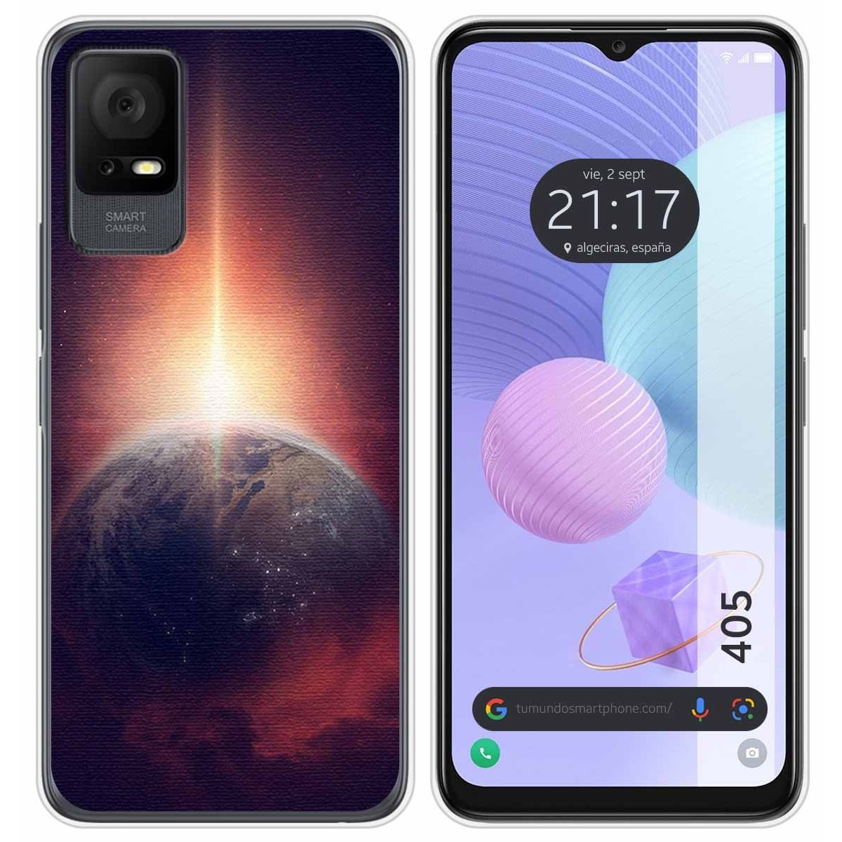 Funda Silicona para TCL 405 diseño Tierra Dibujos