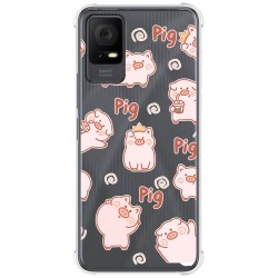 Funda Silicona Antigolpes para TCL 405 diseño Cerdos Dibujos