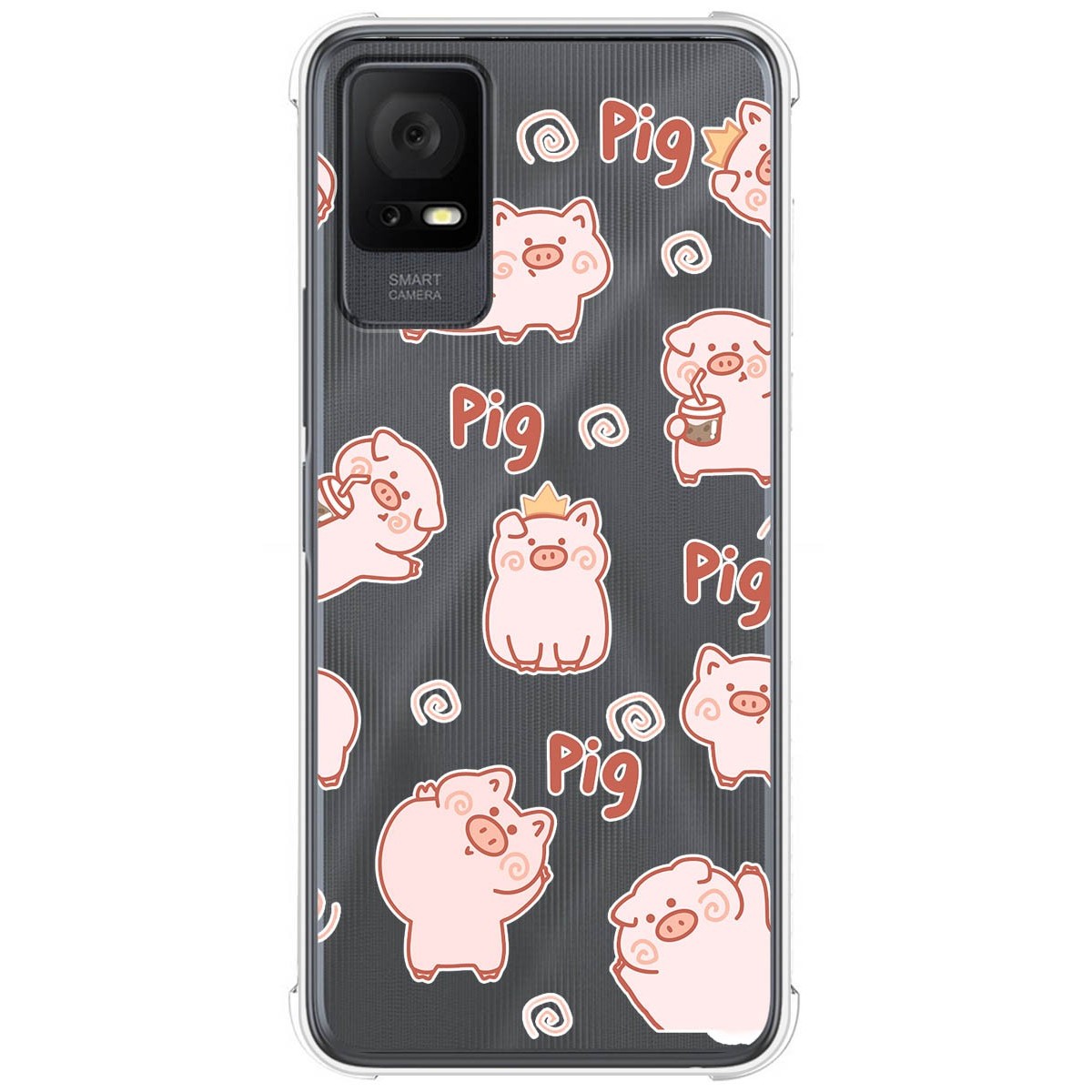 Funda Silicona Antigolpes para TCL 405 diseño Cerdos Dibujos