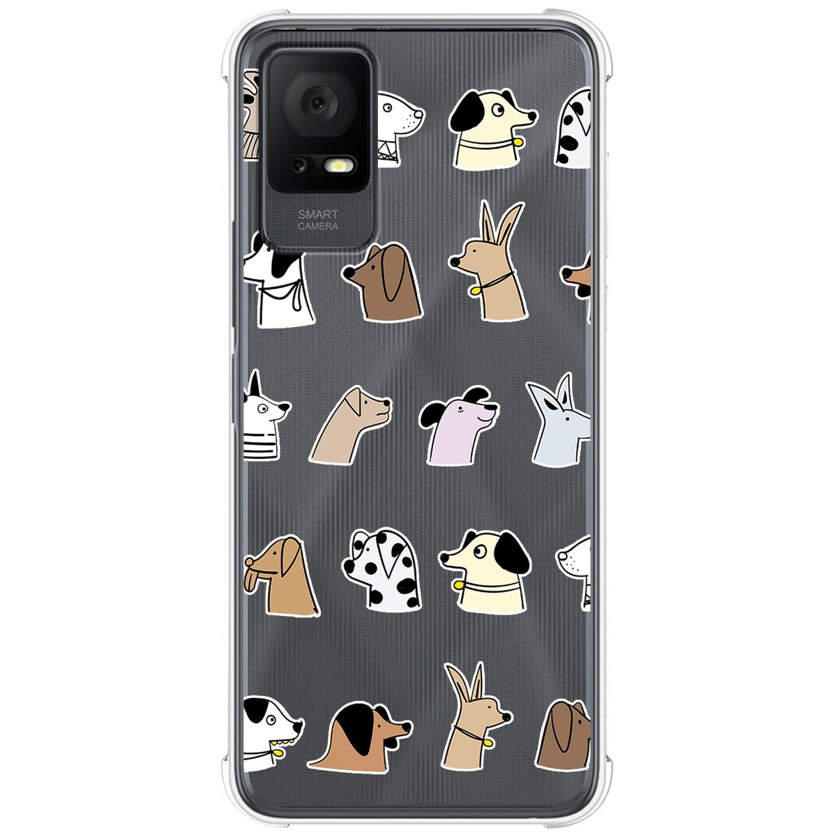 Funda Silicona Antigolpes para TCL 405 diseño Perros Dibujos