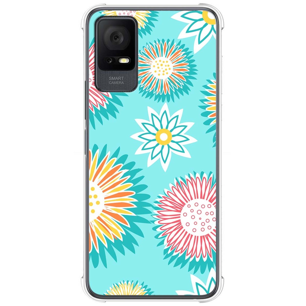 Funda Silicona Antigolpes para TCL 405 diseño Flores 05 Dibujos