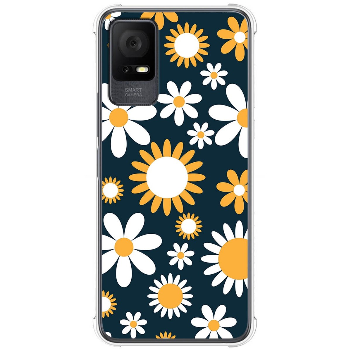 Funda Silicona Antigolpes para TCL 405 diseño Flores 08 Dibujos