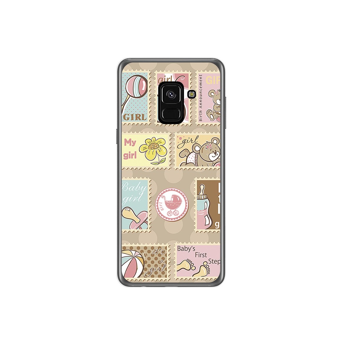 Funda Gel Tpu para Samsung Galaxy A8 (2018) Diseño Sellos Dibujos