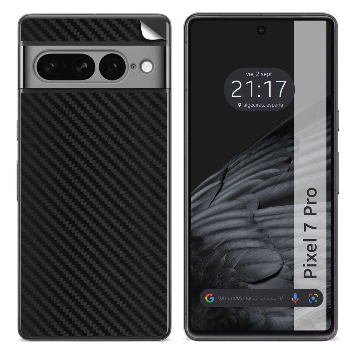 Pegatina Vinilo Autoadhesiva Textura Carbono para Google Pixel 7 Pro 5G