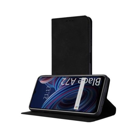 Funda Polipiel con tarjetero para ZTE Blade A72 color Negra
