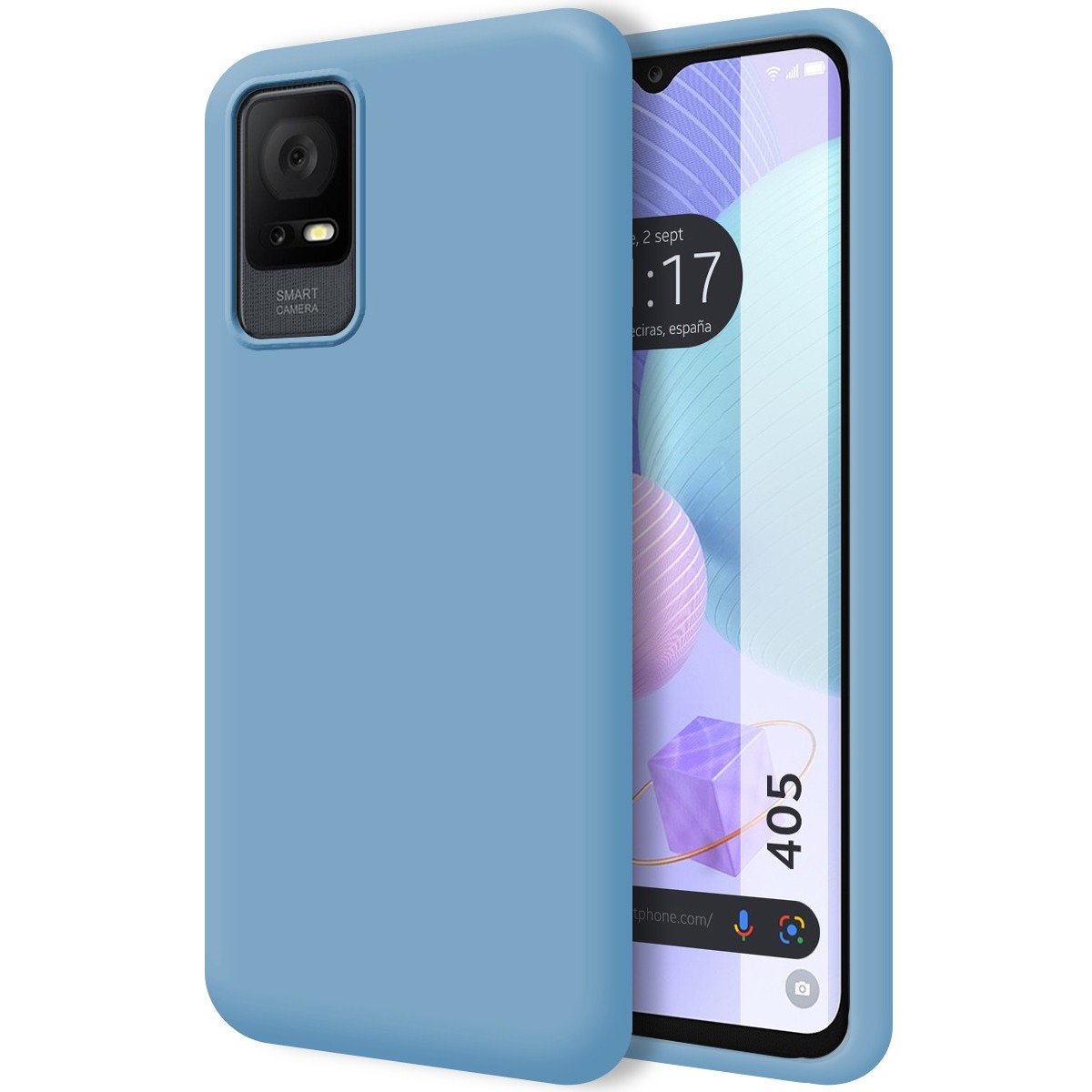 Funda Silicona Líquida Ultra Suave para TCL 405 color Azul