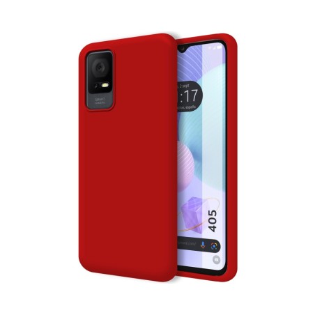 Funda Silicona Líquida Ultra Suave para TCL 405 color Roja