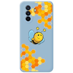 Funda Silicona Líquida Azul para Huawei Nova Y70 diseño Abeja Dibujos