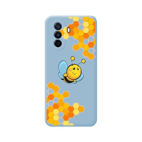 Funda Silicona Líquida Azul para Huawei Nova Y70 diseño Abeja Dibujos