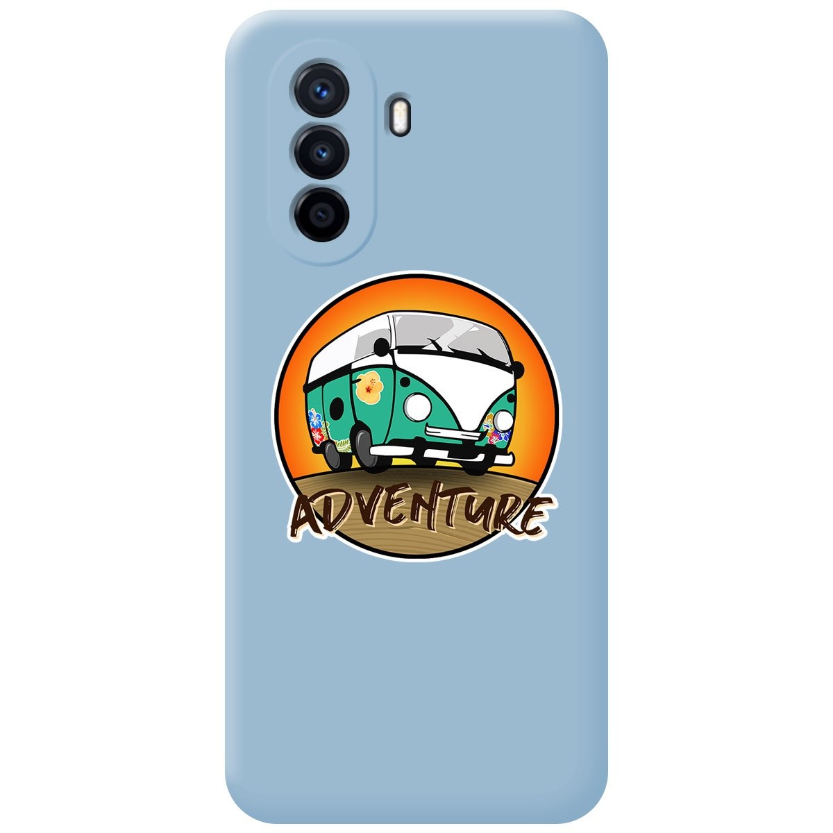 Funda Silicona Líquida Azul para Huawei Nova Y70 diseño Adventure Dibujos