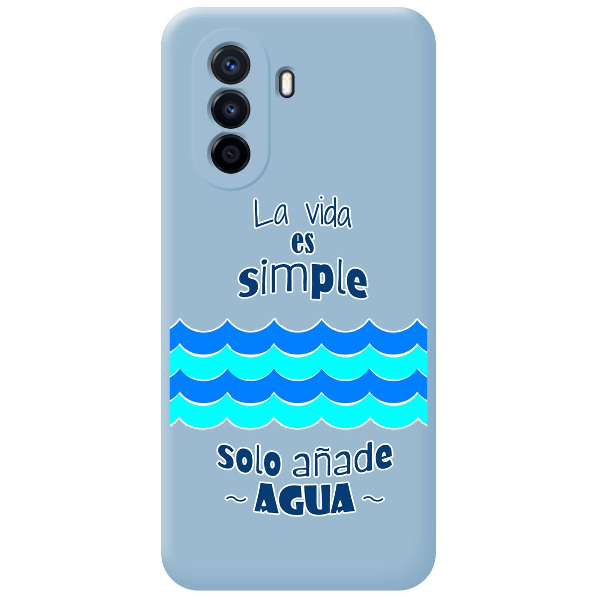 Funda Silicona Líquida Azul para Huawei Nova Y70 diseño Agua Dibujos
