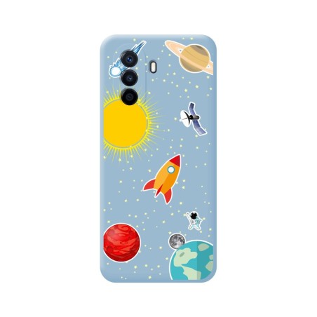 Funda Silicona Líquida Azul para Huawei Nova Y70 diseño Espacio Dibujos