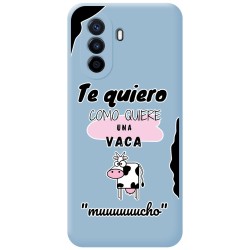 Funda Silicona Líquida Azul para Huawei Nova Y70 diseño Vaca Dibujos