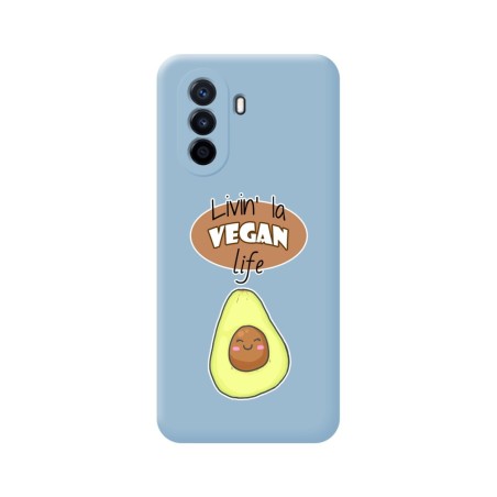 Funda Silicona Líquida Azul para Huawei Nova Y70 diseño Vegan Life Dibujos