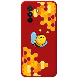 Funda Silicona Líquida Roja para Huawei Nova Y70 diseño Abeja Dibujos