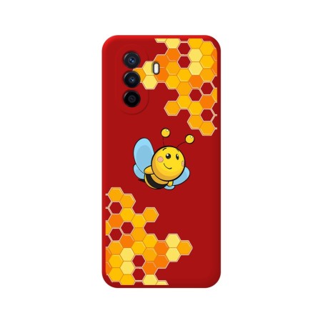 Funda Silicona Líquida Roja para Huawei Nova Y70 diseño Abeja Dibujos