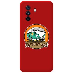 Funda Silicona Líquida Roja para Huawei Nova Y70 diseño Adventure Dibujos