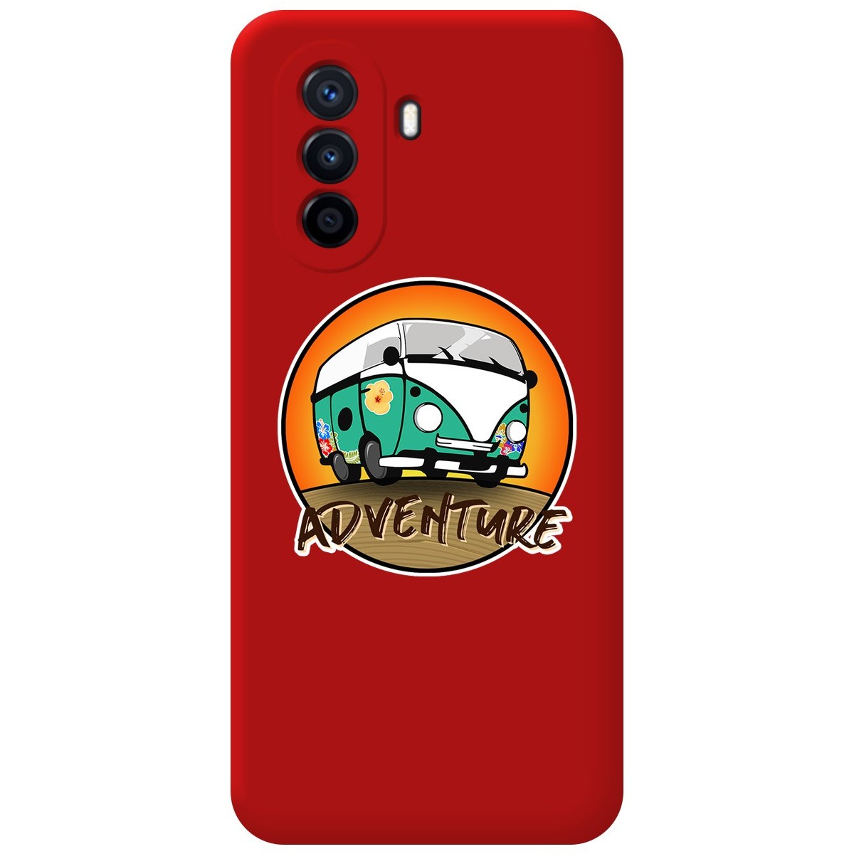 Funda Silicona Líquida Roja para Huawei Nova Y70 diseño Adventure Dibujos