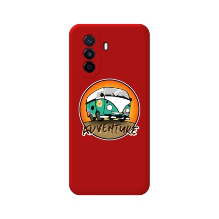 Funda Silicona Líquida Roja para Huawei Nova Y70 diseño Adventure Dibujos