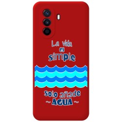 Funda Silicona Líquida Roja para Huawei Nova Y70 diseño Agua Dibujos