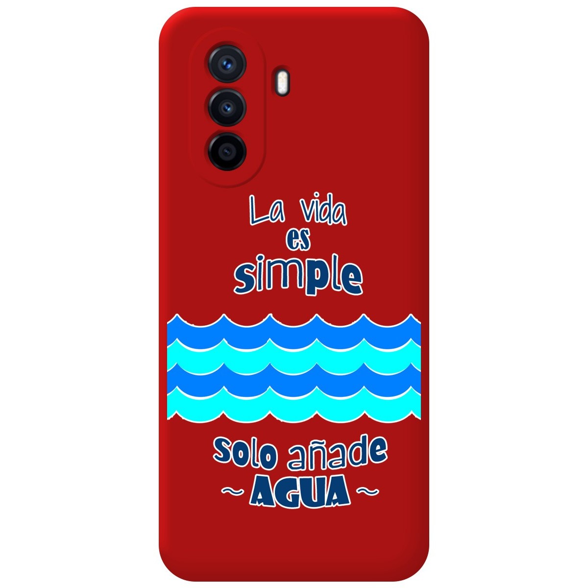 Funda Silicona Líquida Roja para Huawei Nova Y70 diseño Agua Dibujos