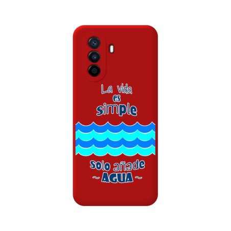 Funda Silicona Líquida Roja para Huawei Nova Y70 diseño Agua Dibujos