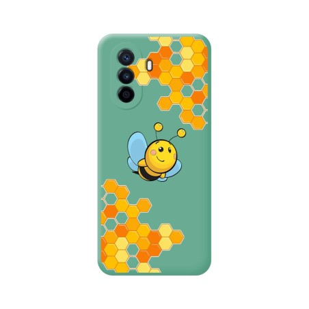 Funda Silicona Líquida Verde para Huawei Nova Y70 diseño Abeja Dibujos