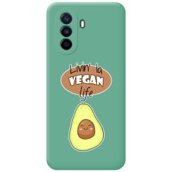 Funda Silicona Líquida Verde para Huawei Nova Y70 diseño Vegan Life Dibujos