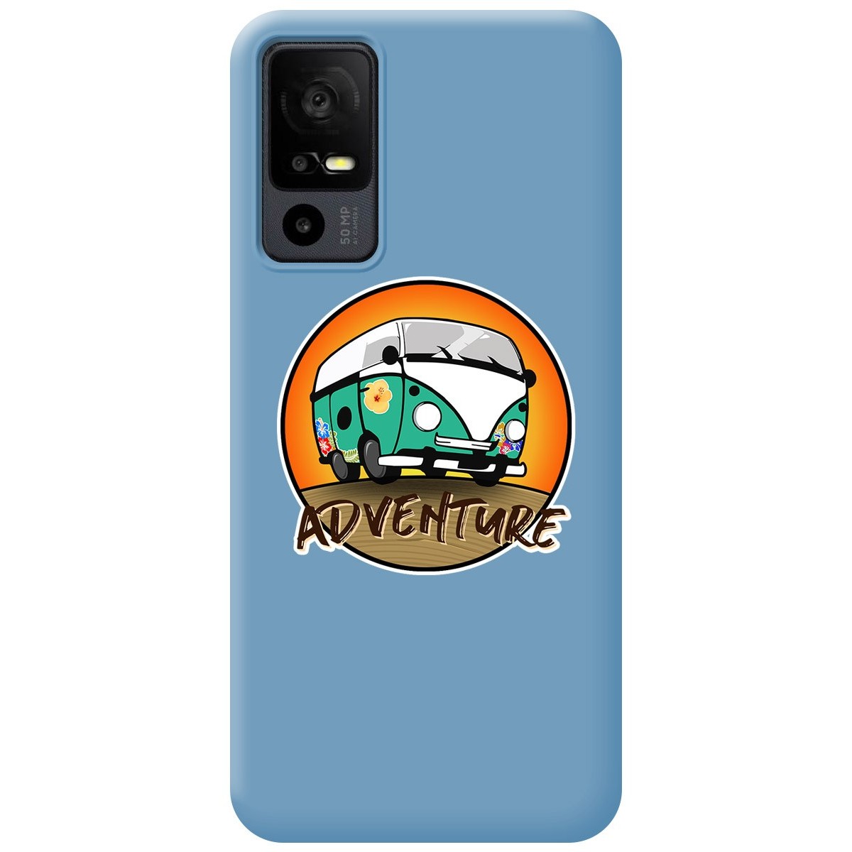 Funda Silicona Líquida Azul para TCL 40 R 5G diseño Adventure Dibujos
