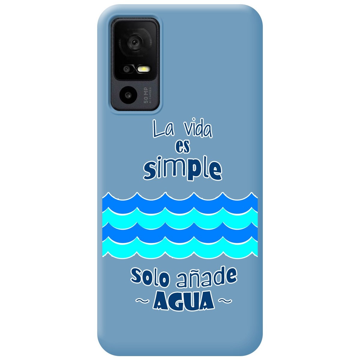 Funda Silicona Líquida Azul para TCL 40 R 5G diseño Agua Dibujos