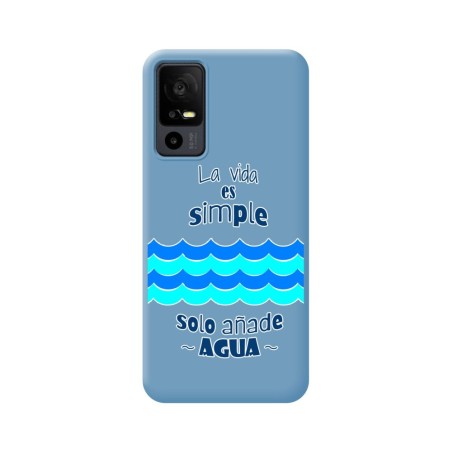 Funda Silicona Líquida Azul para TCL 40 R 5G diseño Agua Dibujos